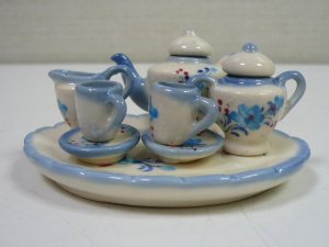 画像4: 陶器ティーセット　青い花