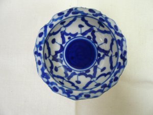 画像3:  青白陶器  小皿 高式皿 11cm 
