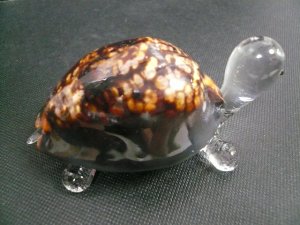 画像4: ガラス細工製品　　貝付きカメ大