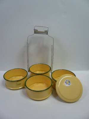 画像5: タイ製　ホーロー　黄色4段　弁当箱