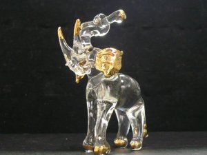 画像2: タイ製ガラス細工 棒上げ立象