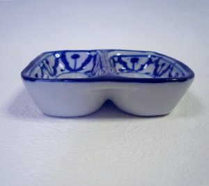 画像3:  青白陶器  ２口小皿 