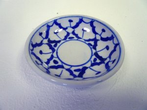 画像1: 青白陶器  小皿丸 