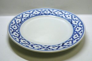 画像1: 青白陶器平皿21cm
