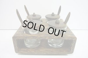 画像1: 　調味料入れ　パームウッド正方形