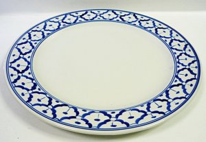 画像1: 青白陶器平皿23cm 
