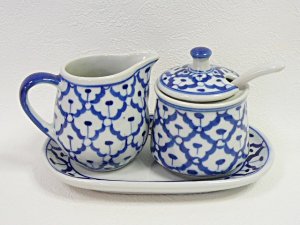 画像1: 青白陶器  シュガー＆ミルク 