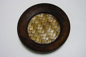 画像1: 木製コースター  丸型 