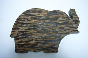 画像2: 木製コースター 鼻上げ象さん 