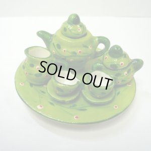 画像1: ティーポットセット　緑