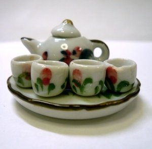 画像2: 陶器お茶セット(小）ニワトリ柄