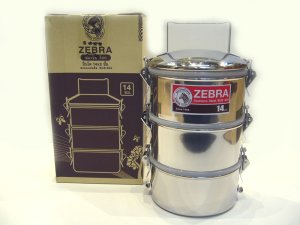 画像1: ZEBRA   3段式弁当箱   14×3（パッキン蓋あり）   ステンレス製 ・ ランチボックス