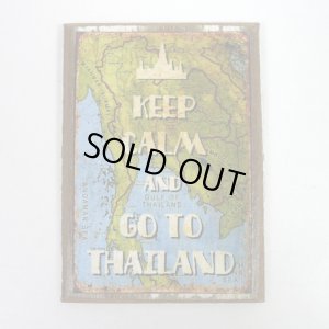 画像1: 【KEEP CALM ANDGO TO THAILAND】【小】古木製サイン看板