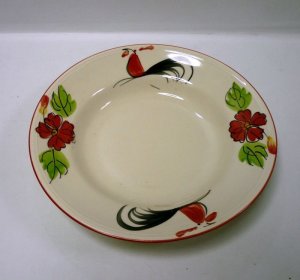 画像2: にわとり柄 深皿丸21cm (ハイビスカス) 