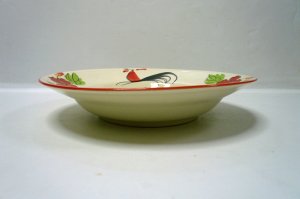 画像3: にわとり柄 深皿丸21cm (ハイビスカス) 