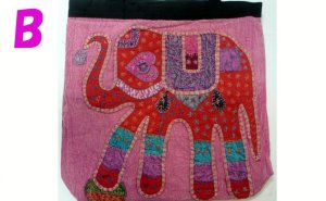 画像6: パッチワーク象柄  ショルダー　刺繍仕上げ　（ピンク）