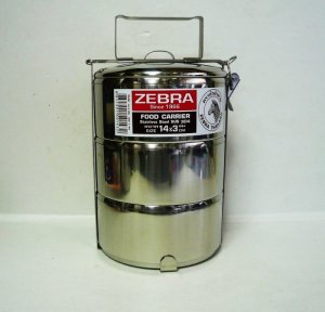 画像1: ZEBRA3段式弁当箱   14×3   ステンレス製ランチボックス