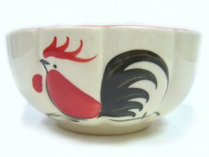 画像2: にわとり柄  花型 お椀10cm 