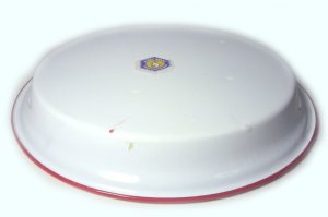画像5: ホーロー　平皿　縁赤23cm C