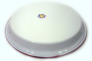 画像5: ホーロー　平皿　縁赤23cm A