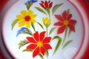 画像2: ホーロー　平皿　縁赤25cm A