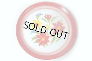 画像1: ホーロー　平皿　縁赤25cm A