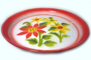 画像3: ホーロー平皿　赤ふち23cmB