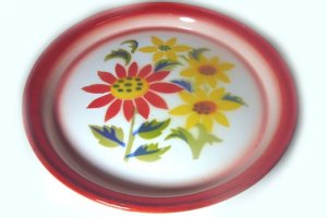 画像3: ホーロー　平皿　縁赤23cm A