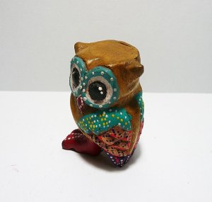 画像2: チェンマイ フクロウ置物横 