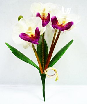画像2: タイ製造花キット  ミニデンファレ 白 