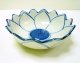 青白陶器  花型ボール皿14cm 