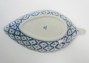 画像5:  青白陶器リーフ 型皿29.5cm