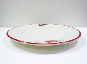 画像5: にわとり柄 平皿　赤縁26cm