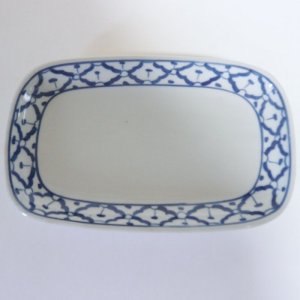 画像2: 青白陶器 長方形  皿19.5cm