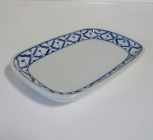 画像4: 青白陶器 長方形  皿19.5cm