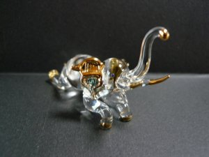 画像2: タイ製ガラス細工 腹ばい象