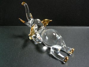 画像3: タイ製ガラス細工 腹ばい象