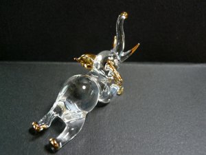 画像4: タイ製ガラス細工 腹ばい象