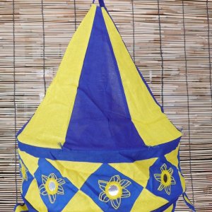 画像2: ランプシェード 大  黄＆紺