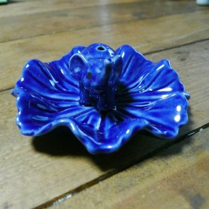 画像2: ≪タイ雑貨≫ 香炉花象（ブルー）