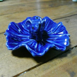 画像2: ≪タイ雑貨≫ 香炉花象（ブルー）