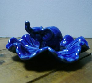画像5: ≪タイ雑貨≫ 香炉花象（ブルー）