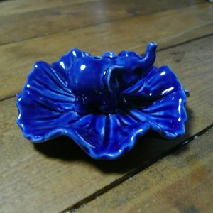 画像3: ≪タイ雑貨≫ 香炉花象（ブルー）