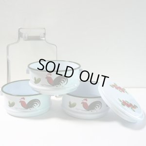 画像7: ホーロー3段弁当箱  にわとり柄