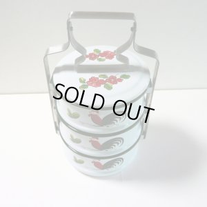 画像3: ホーロー3段弁当箱  にわとり柄