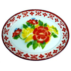 画像1: ホーロー　だ円　特大55cm