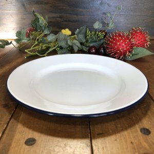 画像1: ホーロー　平皿　白20cm