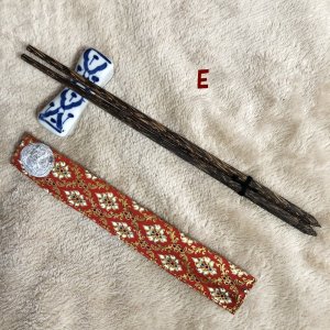 画像6: タイ製　箸1膳　カバー付（赤）　マイお箸
