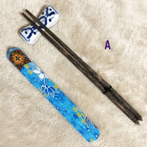 画像4: タイ製　箸1膳　箱型カバー付【バティック柄】