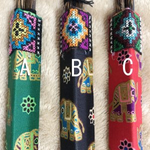 画像3: タイ製　箸1膳　箱型カバー付【象柄】